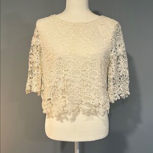 White Lace Crop Top